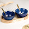 Sage Blue Ceramic Bowl Serving Set 2 Bowls, 1 Tray, and 2 Spoon