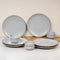Lavender Marble Ceramic Dinner Set of 12 Pieces for Family of 6