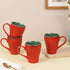 Red Fusion Wave Ceramic Mugs Set of 4