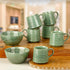 Sage Green Ceramic Bowls and Tea Cup Combo | Microwave and Dishwasher Safe