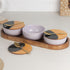 Solid Lavender Ceramic Bowls Serving Set – 3 Bowls, 3 Coaster, 3 Spoon and 1 Tray