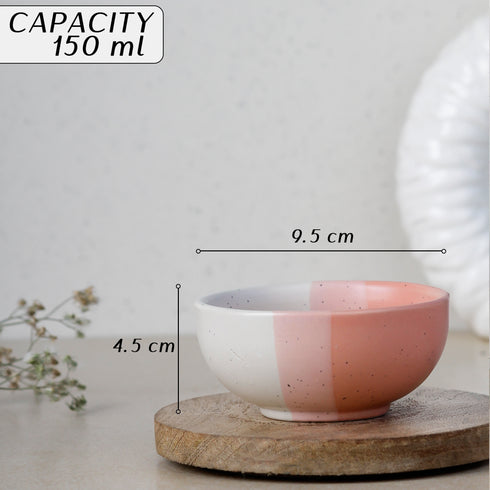 TT Pink Matte Ceramic Dinner Set 12 Piece for Family of 6 Plates and Bowls