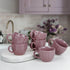 Magenta Frosted Ceramic Tea Cup Set of 6, 150ML