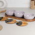 Solid Lavender Ceramic Bowls Serving Set – 3 Bowls, 3 Coaster, 3 Spoon and 1 Tray