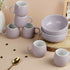 Solid Lavender Ceramic 2 Snack Bowl & 6 Tea Cup Combo