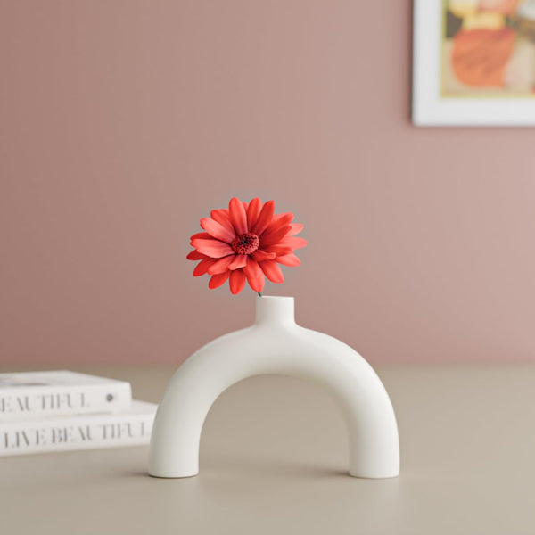 White Semi Vase - The Earth Store - Vase