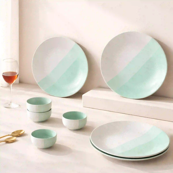 TT Green Matte Ceramic Dinner Set - 8 pieces