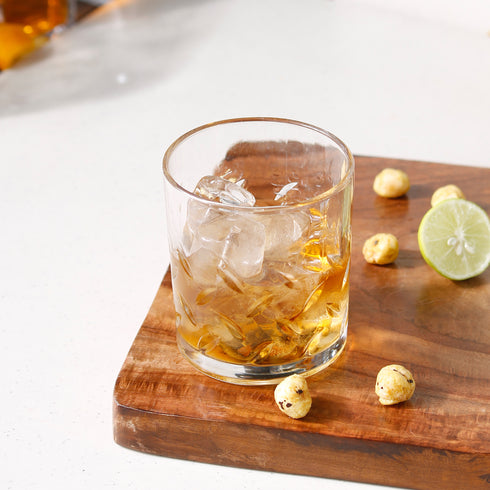 Leaf Transparent Drinking Glasses Set of 6, 350 ML