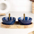 Sage Blue Ceramic Bowl Serving Set 2 Bowls, 1 Tray, and 2 Spoon