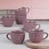 Magenta Frosted Ceramic Tea Cup Set of 6, 150ML