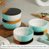Green Matte Ceramic Bowl Set of 4 – 500ML with Lid