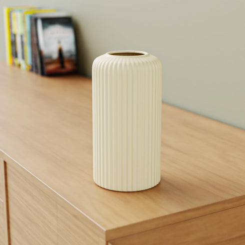 Cream Fringe Ceramic Vase - The Earth Store - Vase