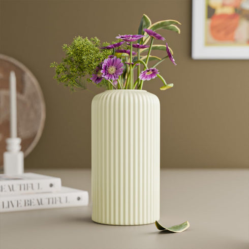 Cream Fringe Ceramic Vase - The Earth Store - Vase
