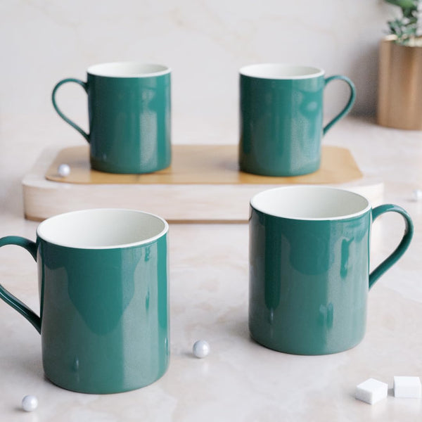 Solid Teal Coffee Mug - Set of 4