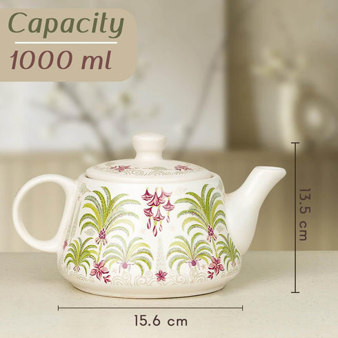 Tropical Morning Ceramic Tea Kettle Cup Set of 6