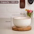 White Marble Ceramic Bowl Set with Wooden Lids (4 Pcs)