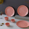 Spiral Pink Ceramic Dinner Set 8 Piece for Family of 4