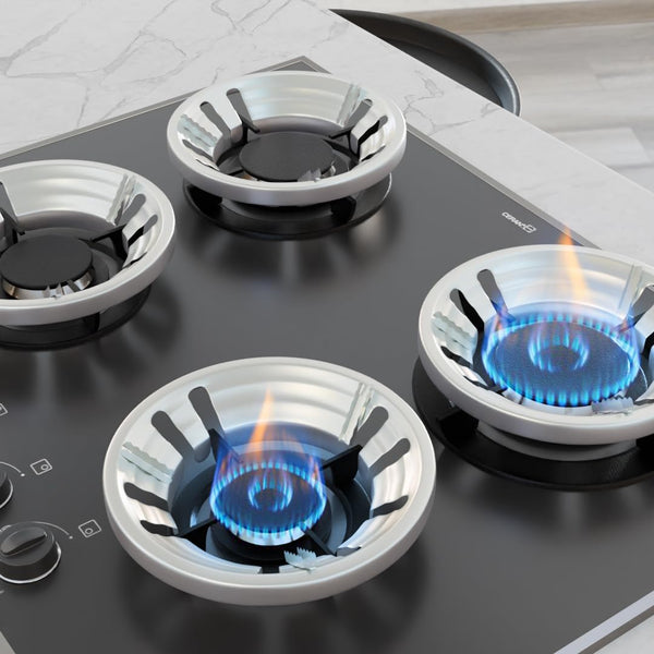 Grey Gas Saver Burner Stand Set of 4