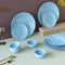 Sky Blue Marble Ceramic Dinner Set 12 Piece for Family of 4