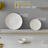 White Matte Ceramic Dinner Set 12 Piece for Family of 4
