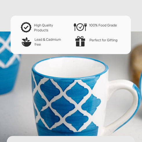 Blue Moroccan Set of 6, 250ML