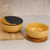 Mustard Marble Ceramic Bowl Lid/Coaster, Set of 2, 500ML Dishwasher & Microwave Safe Bowl for Serving