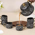 Black Artvine Ceramic Tea Set with Kettle (6 Cups)
