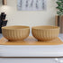 Caramel Grooved Ceramic Bowl Set of 2 - The Earth Store - Bowls