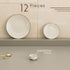 Creme Matte Ceramic Dinner Set 12 Piece for Family of 4