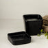 Black Square Ceramic Clay Pots Pot with Tray - The Earth Store - Planter