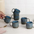 Glam Blue Fringe Stackable Ceramic Tea Cup Set