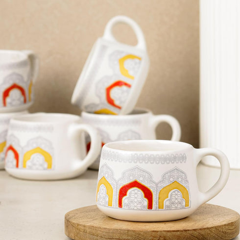 Imperial Ceramic Tea Cup Set of 6, 150 ML - The Earth Store - Tea Cups