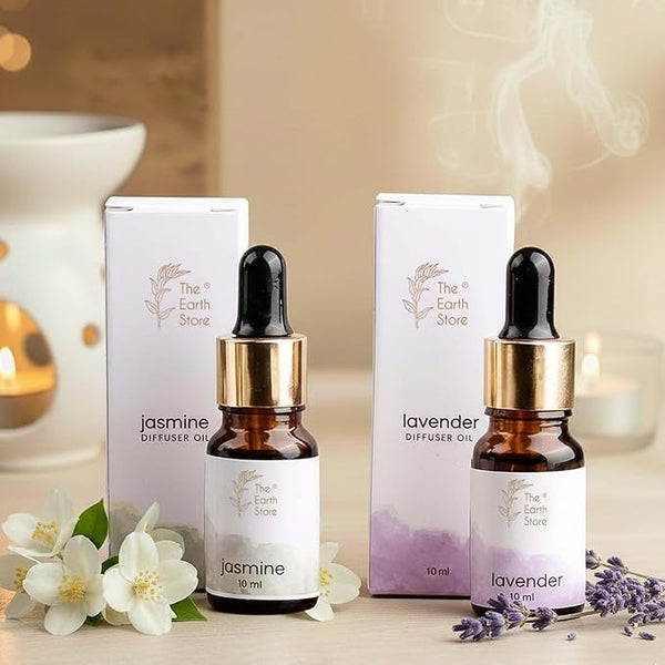 Jasmine & Lavender Aroma Diffuser Oil Set (10ml Each) – Relaxation Duo