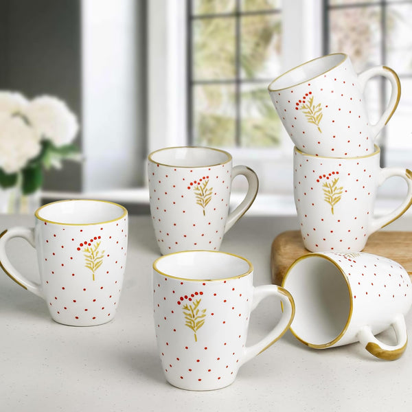 Red Polka Dot Set of 6, 250ML