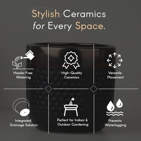 Dual Tone Ceramic Planter - The Earth Store - Planter