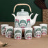 Peagal Glass Ceramic Tea Set with Kettle (6 Cups & 1 Kettle)
