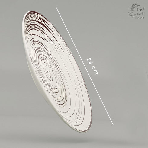 Spiral White Ceramic Dinner Set 8 Piece for Family of 4