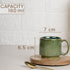 The Earth Store Glam Green Fringe Stackable Ceramic Tea Cup Set of 6, 160 ML Microwave and Dishwasher Safe