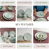 Mint Marble 21-Piece Ceramic Dinner Set For 6