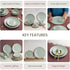 Mint Marble 18-Piece Ceramic Dinner Set For 6