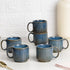 Glam Blue Fringe Stackable Ceramic Tea Cup Set