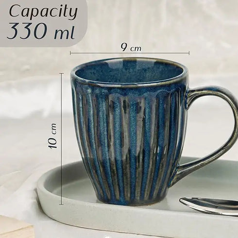 Glam Blue Studio Ceramic Coffee Mugs Set of 6