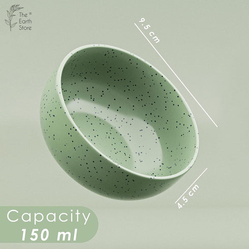 Spiral Green Ceramic Dinner Set 8 Piece for Family of 4 | Plates & Bowls | Microwave & Dishwasher Safe