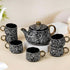 Black Artvine Ceramic Tea Set with Kettle (6 Cups)