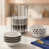 Ink Bliss Ceramic Stackable Bowl Set of 4 with Stand | Space Saver Bowl