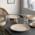 Spiral White Ceramic Dinner Set 12 Piece for Family of 4