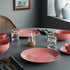 Spiral Pink Ceramic Dinner Set 8 Piece for Family of 4