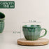 Green Frosted Ceramic Tea Set With 6 Cups