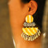 Bandhani Yellow Drop Earrings Dangles - The Earth Store - Fashion Accessories