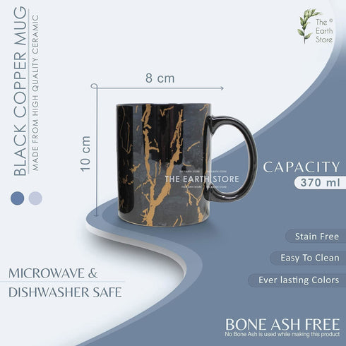 Black Copper Pipe Coffee Mug Set of 4 - The Earth Store - Mug Set
